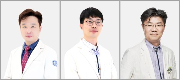 왼쪽부터 박준욱·이동현 은평성모병원 두경부암센터 교수, 주영훈 부천성모병원 이비인후과 주영훈 교수.