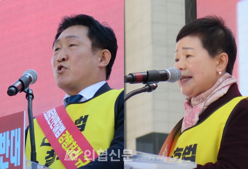 (왼쪽부터) 권태엽 한국노인복지중앙회장, 김양희 한국재가노인복지협회장 ⓒ의협신문