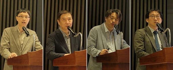 왼쪽부터 옥민수 교수, 염호기 자문단장, 이재호 교수, 조민우 교수 ⓒ의협신문