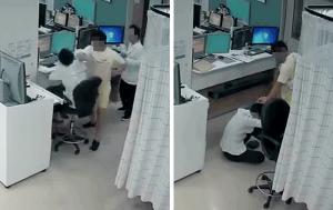 '단독입수' 익산 응급실 의사 폭행 동영상...주먹질에 발길질
